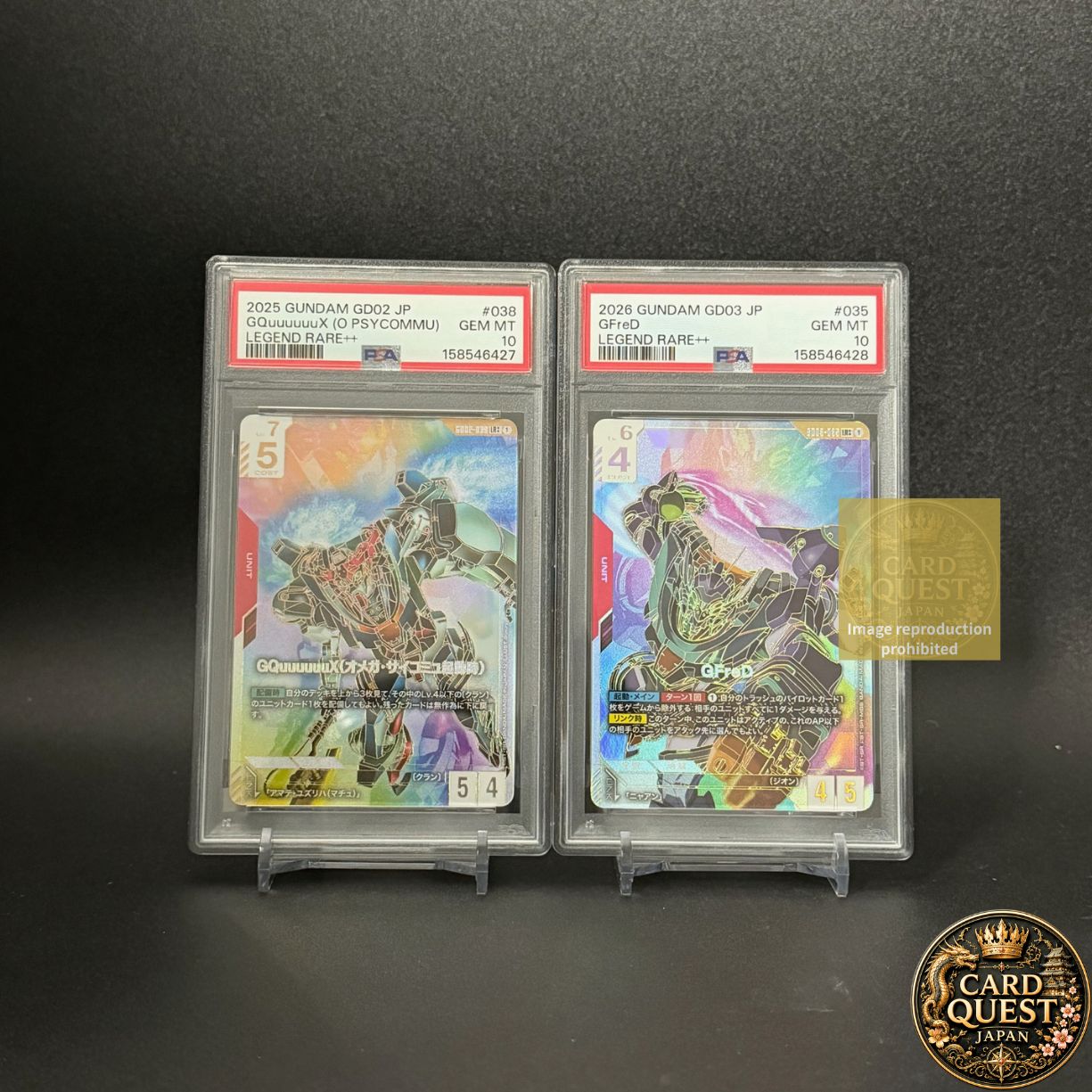 Bandai Others Psa10 2 Gquuuuuux Gd02-038 Lr++ Gfred Gd03-035 Gundam Card