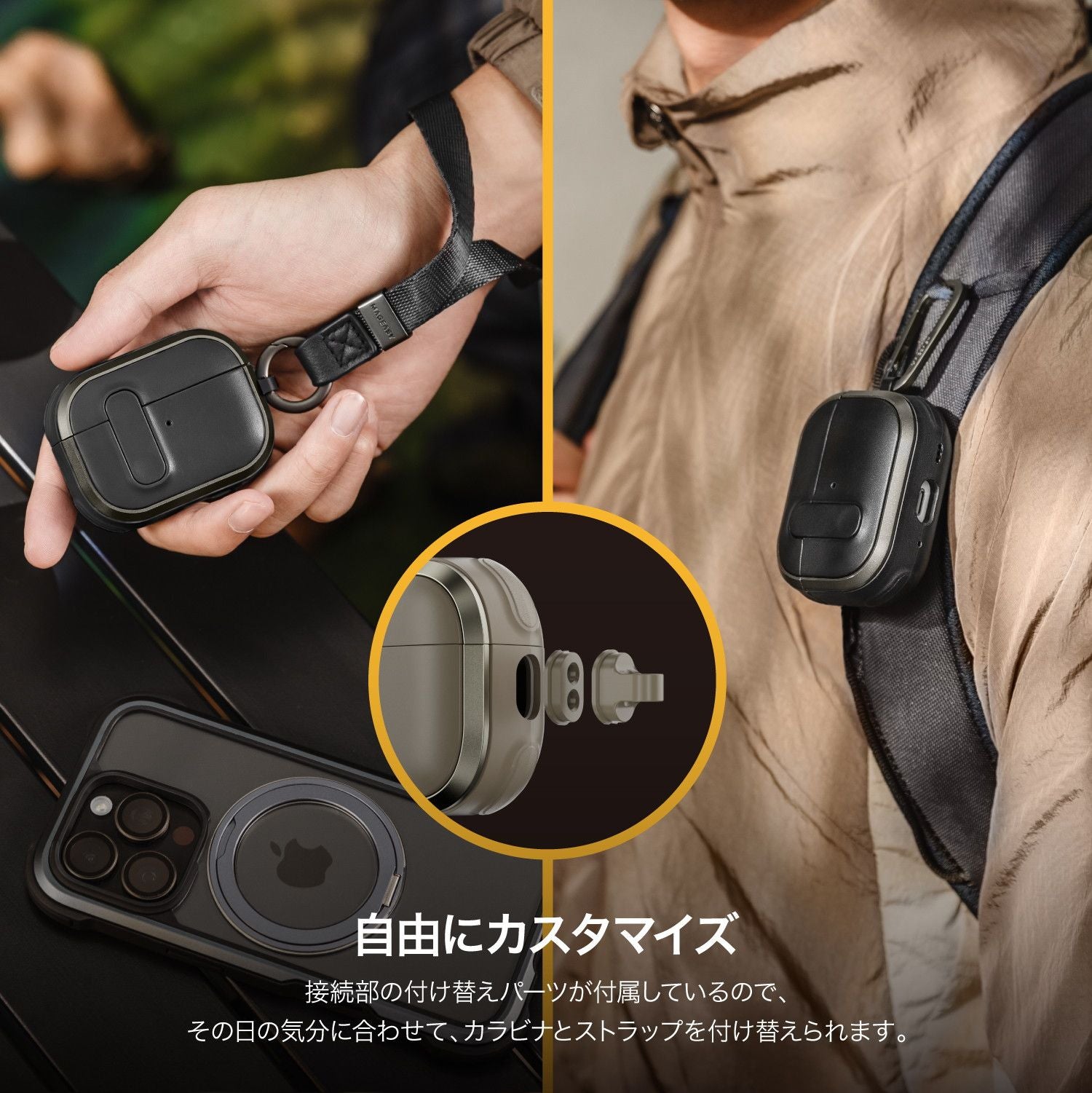 Earphone Case Airpods 4 Magsafe Airpods4 Mageasy Odyssey With Wrist Strap
