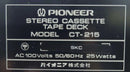 Pioneer Cd Md Cassette Deck Ct-215