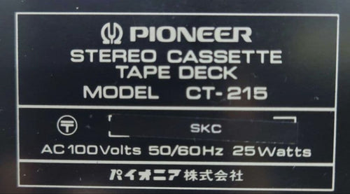 Pioneer Cd Md Cassette Deck Ct-215