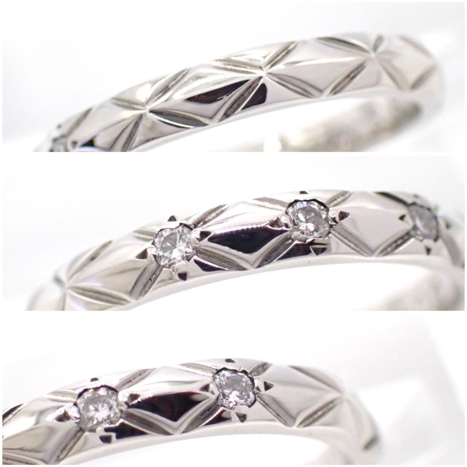 Chanel Ring 46 3P Pt950 6 4864