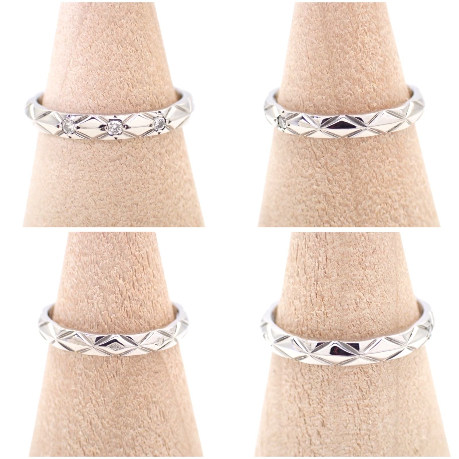 Chanel Ring 46 3P Pt950 6 4864