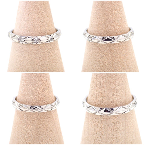 Chanel Ring 46 3P Pt950 6 4864