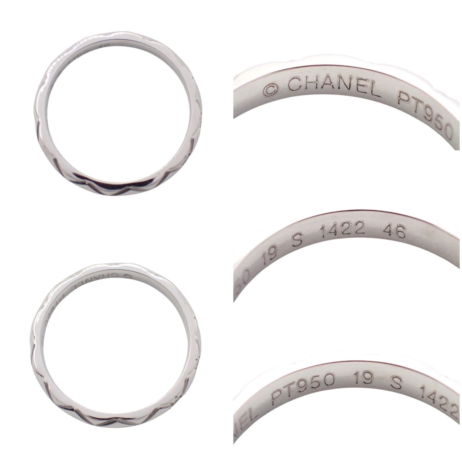 Chanel Ring 46 3P Pt950 6 4864