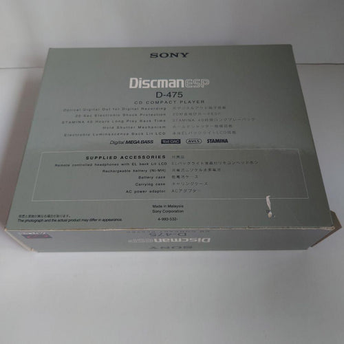 Sony Portable Cd Player Discman D-475