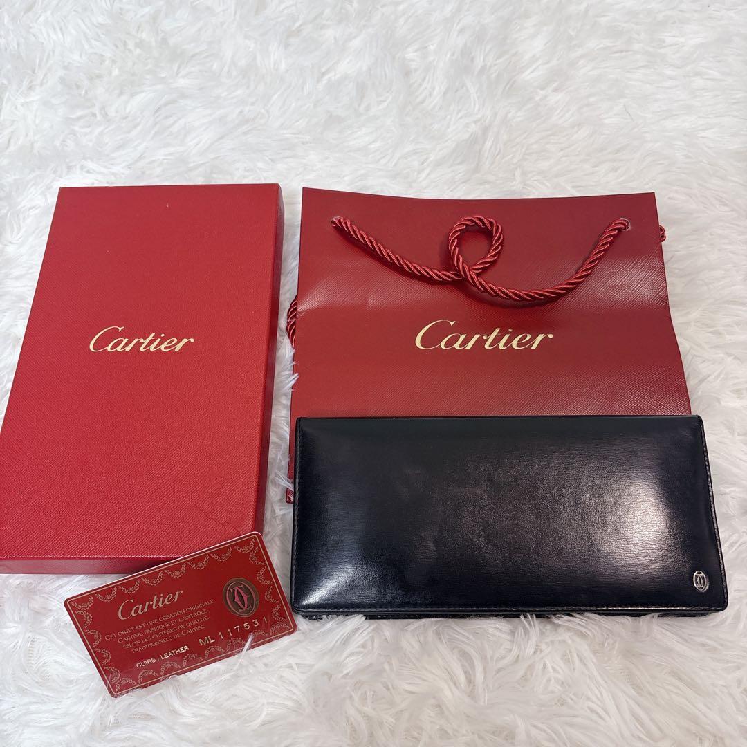 Cartier Long Wallets Pasha Wallet Black Leather