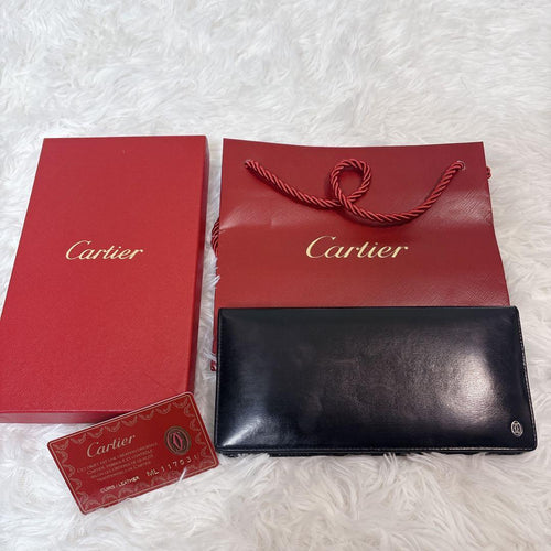 Cartier Long Wallets Pasha Wallet Black Leather