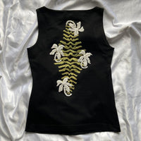 Fendi Tank Tops 2004 Beaded Floral Top Y2K