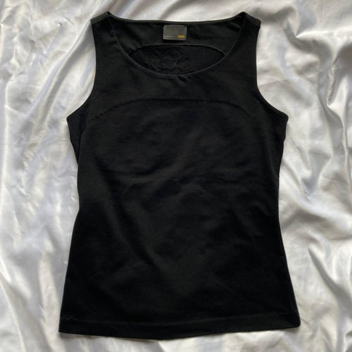 Fendi Tank Tops 2004 Beaded Floral Top Y2K