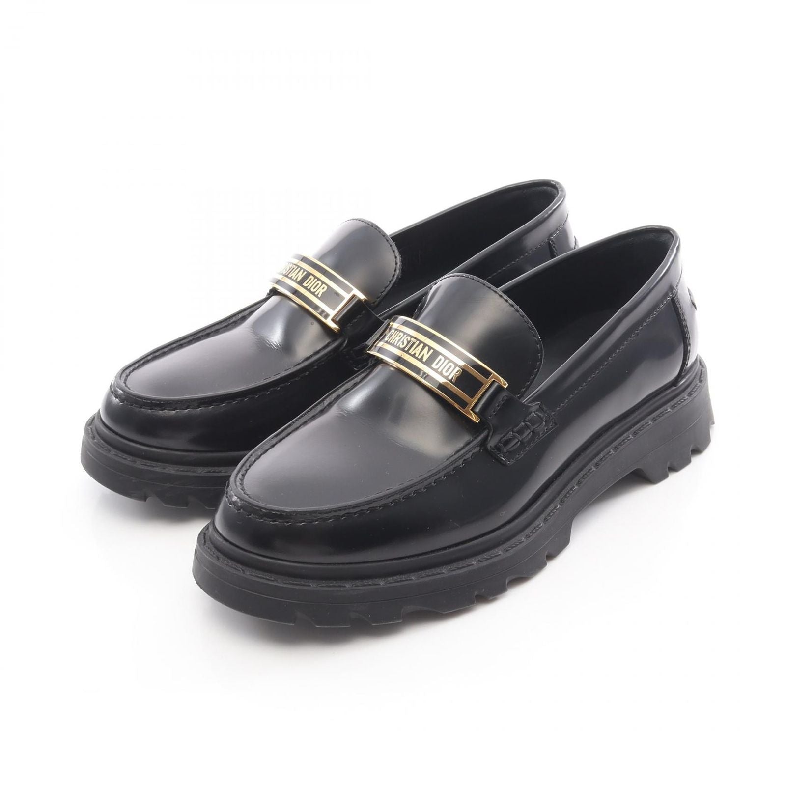 Christian Dior Loafers Leather Shoes Used A