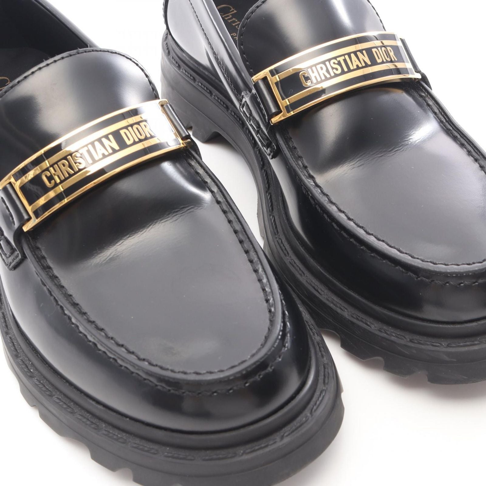 Christian Dior Loafers Leather Shoes Used A