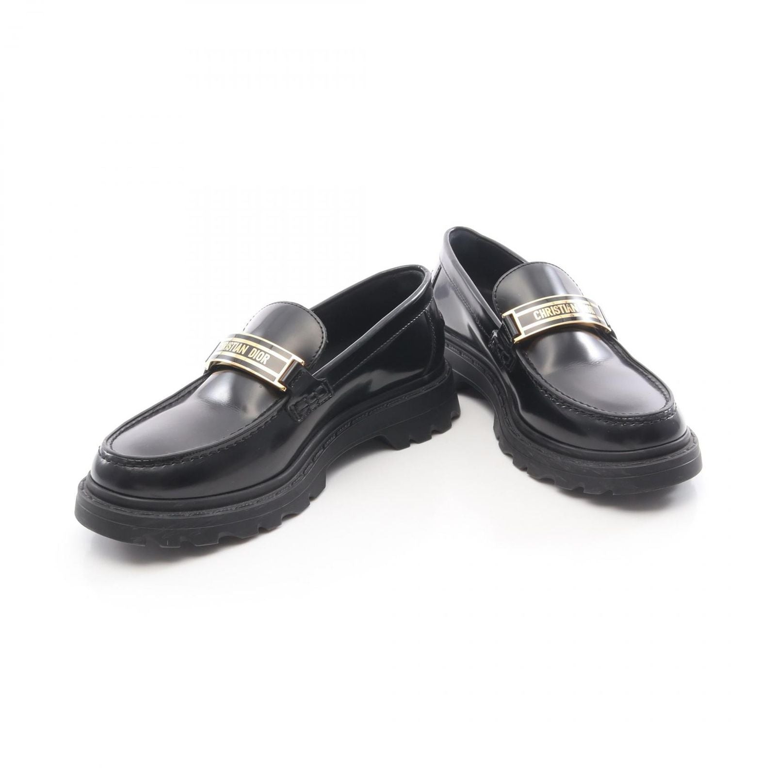 Christian Dior Loafers Leather Shoes Used A