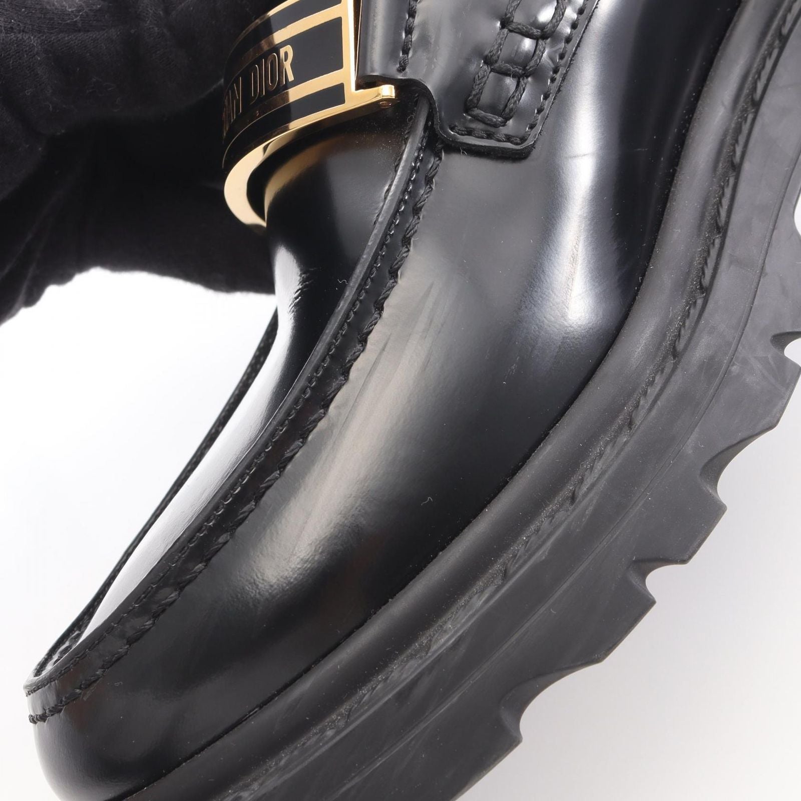 Christian Dior Loafers Leather Shoes Used A