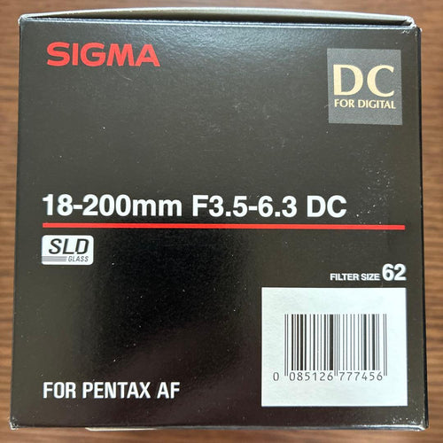 Sigma Lens (Zoom) 18-200Mm F3.5-6.3 Dc