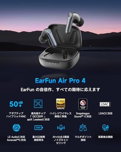 Others Vgp 2025 Earfun Air Pro 4 Bluetooth 5.4/50Db Anc/ Qcc3091 Aptx Lossless