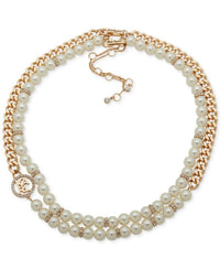 Necklace Karlagerfeld Paris Goldtone Imitation Pearl Omega