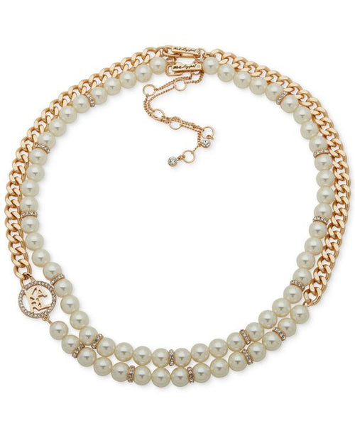Necklace Karlagerfeld Paris Goldtone Imitation Pearl Omega