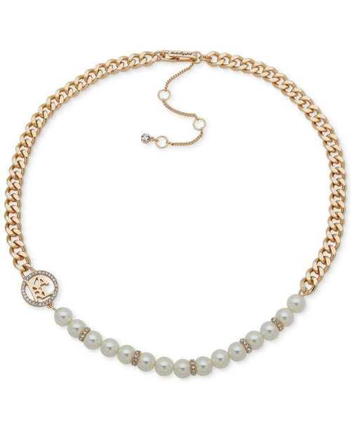 Necklace Karlagerfeld Paris Goldtone Imitation Pearl Omega