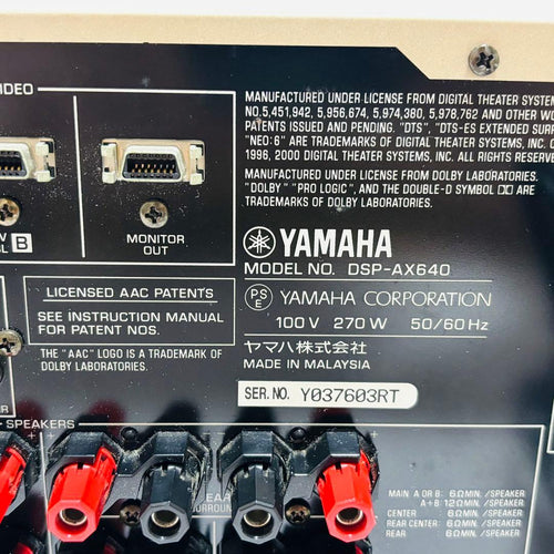 Yamaha Av Amplifiers Dsp-Ax640