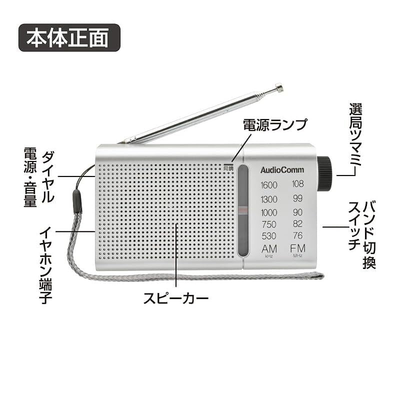 Portable Tv (Ohm) Audiocomm Am/Fm Rad-P503S 03-0990 1