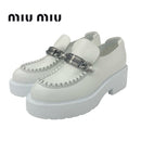 Miu Loafers Leather Shoes Miumiu