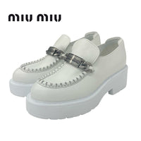 Miu Loafers Leather Shoes Miumiu