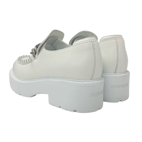 Miu Loafers Leather Shoes Miumiu