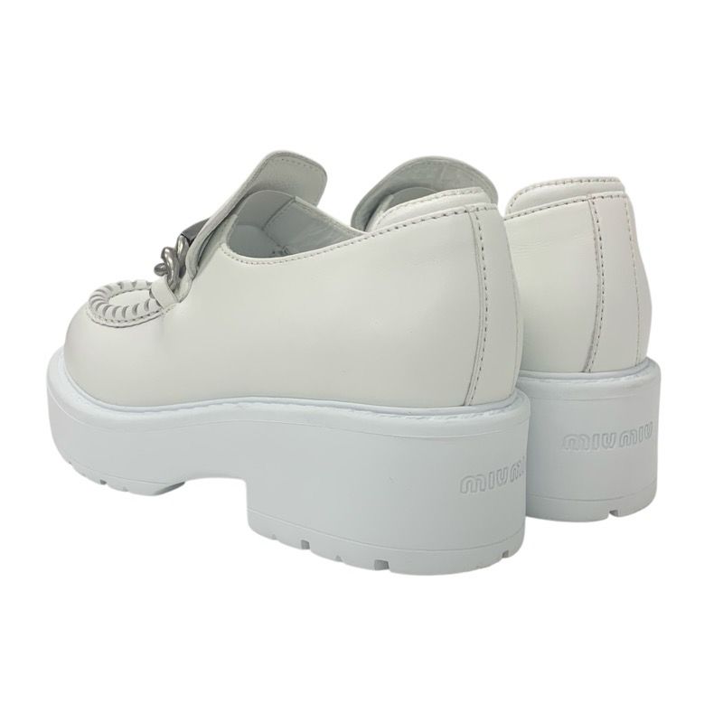 Miu Loafers Leather Shoes Miumiu
