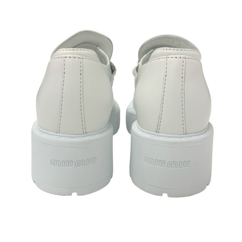 Miu Loafers Leather Shoes Miumiu
