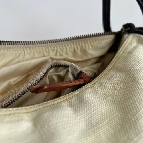 Miu Handbags Canvas Leather Pocket Hand Bag