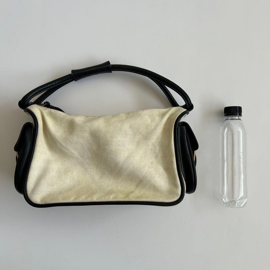 Miu Handbags Canvas Leather Pocket Hand Bag