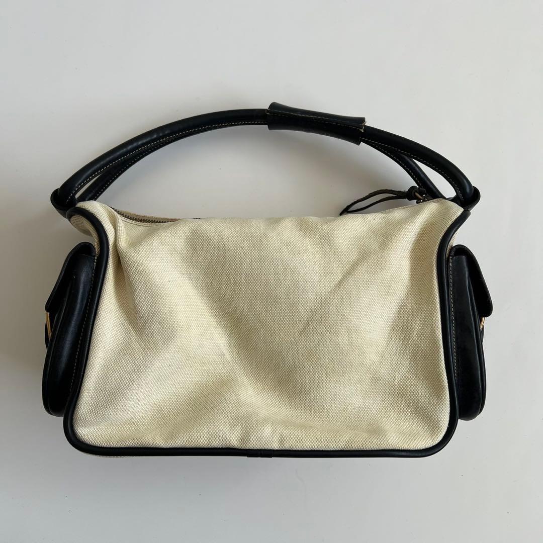 Miu Handbags Canvas Leather Pocket Hand Bag
