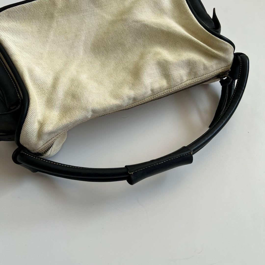 Miu Handbags Canvas Leather Pocket Hand Bag
