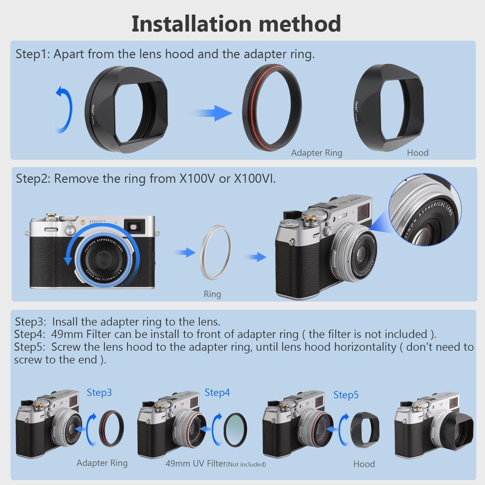Lens Hood Haoge Lh-X54B
