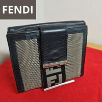 Fendi Bifold Wallets W Beige X Black Gold