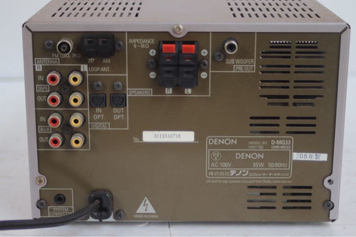 Denon Mini Component Systems D-Me33 Cd Md