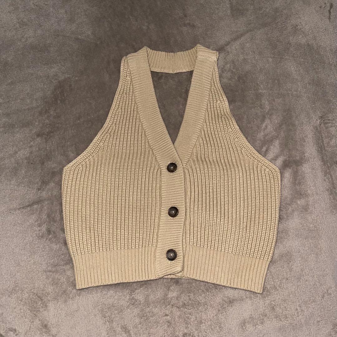 Clane Knit Vest Halter Neck Bustier Tops