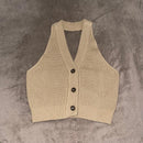Clane Knit Vest Halter Neck Bustier Tops