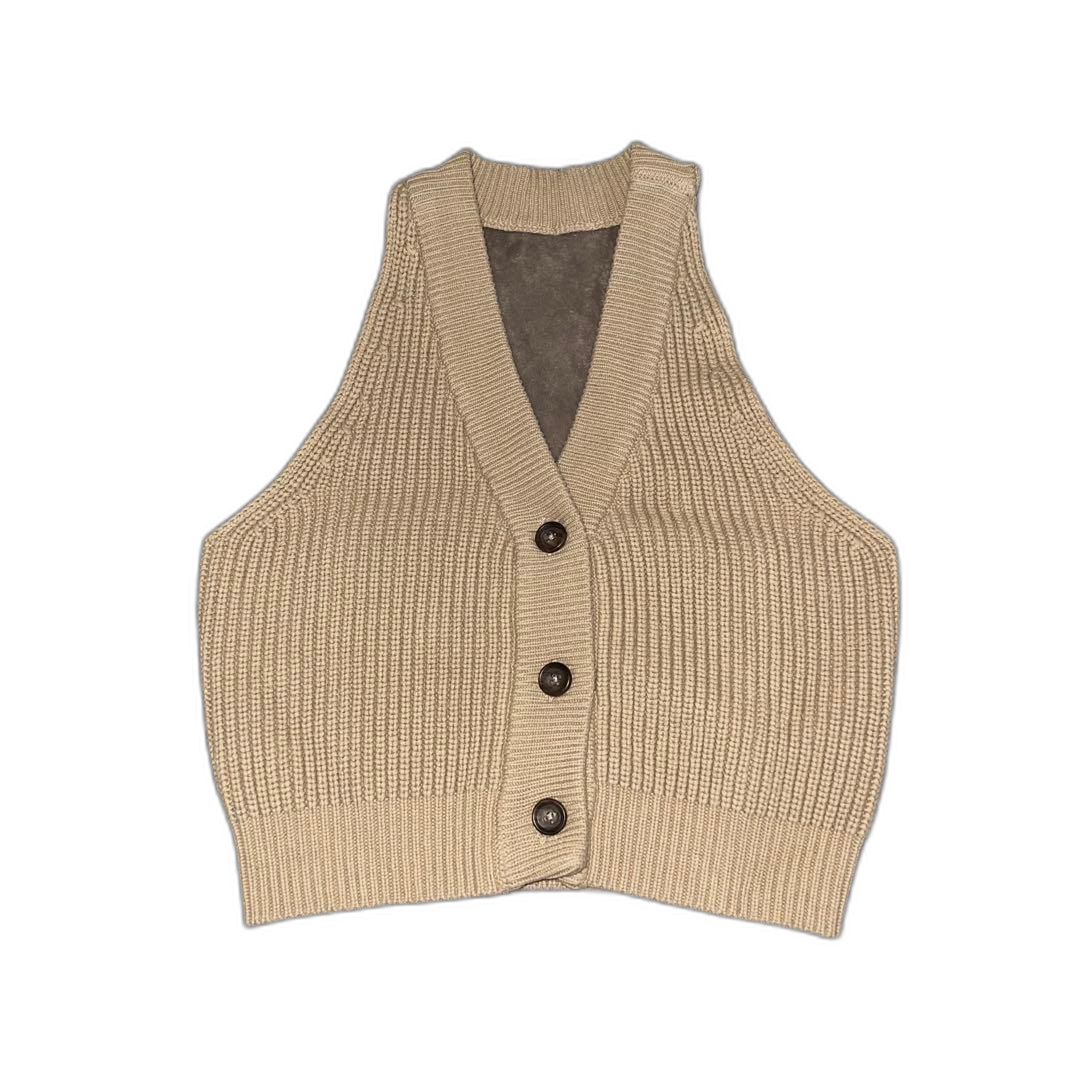 Clane Knit Vest Halter Neck Bustier Tops