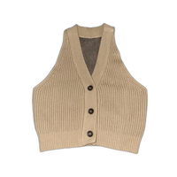 Clane Knit Vest Halter Neck Bustier Tops