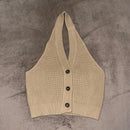 Clane Knit Vest Halter Neck Bustier Tops