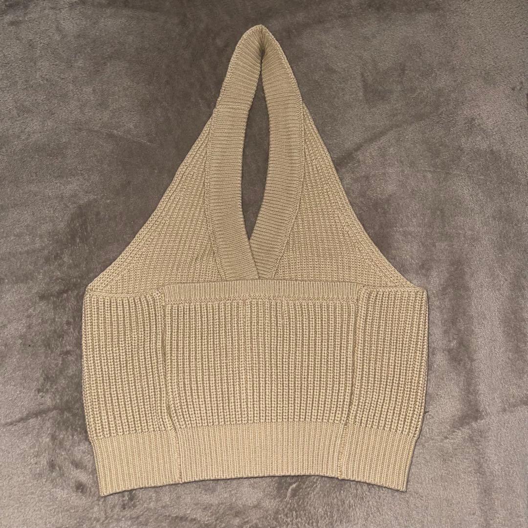 Clane Knit Vest Halter Neck Bustier Tops