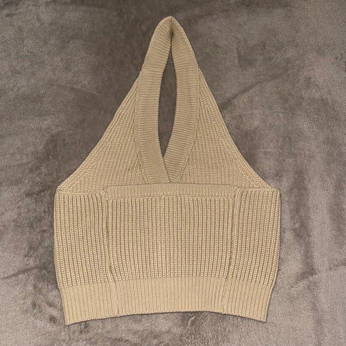 Clane Knit Vest Halter Neck Bustier Tops
