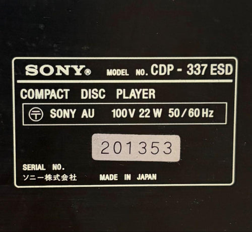 Sony Cd Sacd Players Cdp-337Esd