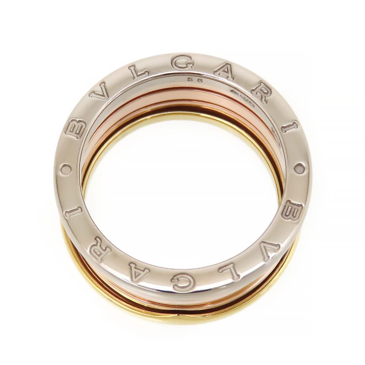Bvlgari Ring M #58 Au750 (K18Pg K18Yg K18Wg)