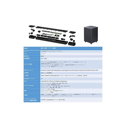 Rubber Jbl Bar 1000 /7.1.4Ch /Dolby Atmos/Dts:X/Earc Jblbar1000Problkjn 1