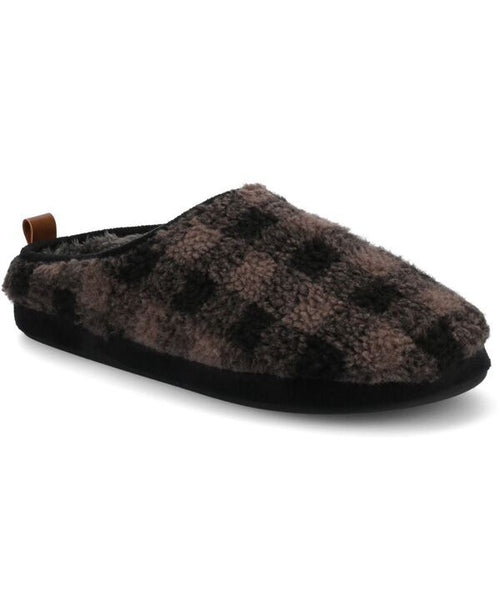 Vence Sandals Vance Co Mens Roland Fleece Shearling Slide Slipper Black