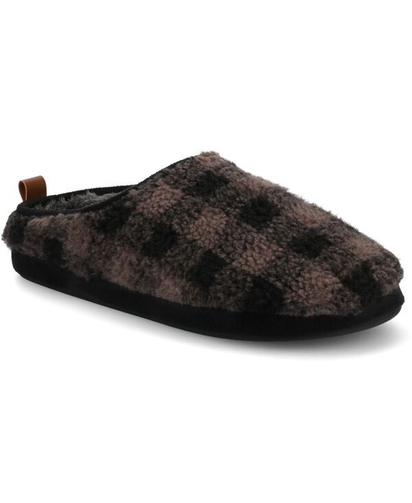 Vence Sandals Vance Co Mens Roland Fleece Shearling Slide Slipper Black