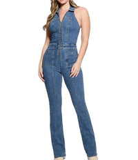 Casual Pants Guess Mia Halter Jumpsuit Pixie Blue