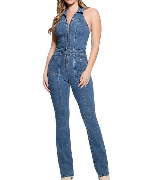 Casual Pants Guess Mia Halter Jumpsuit Pixie Blue